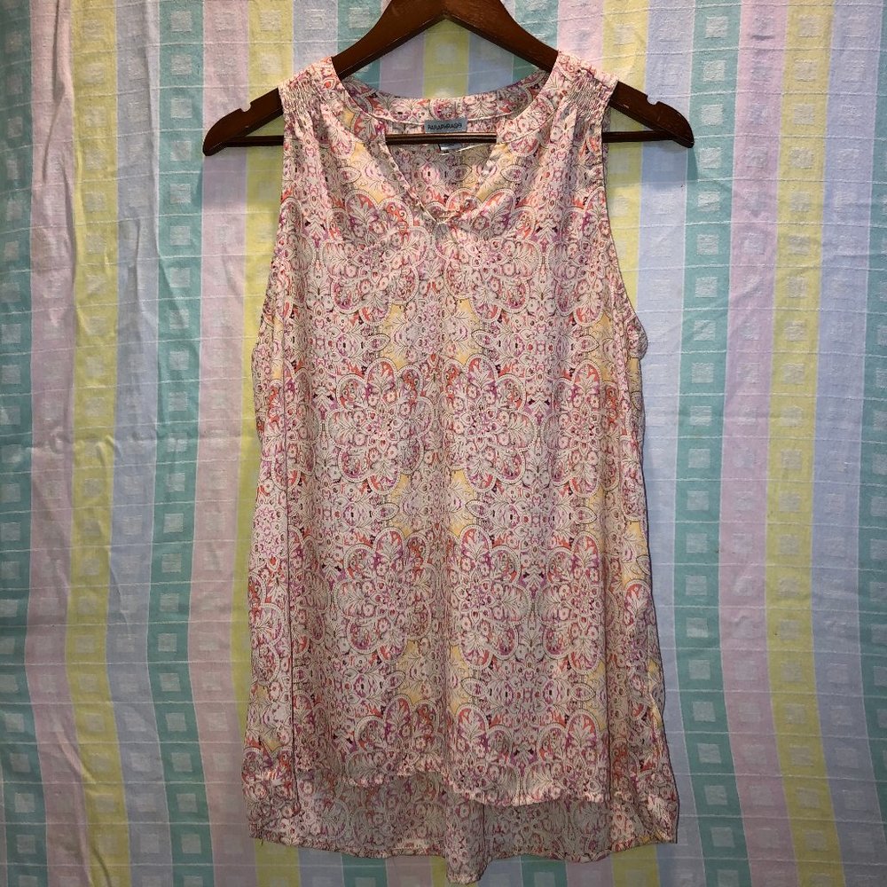 Paraphrase Pink Floral Sleeveless Top | S EUC